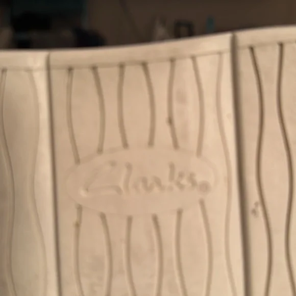 Clarks, red and blue between toes sandals. Small 1” wedge. Excellent condition. - Picture 5 of 6